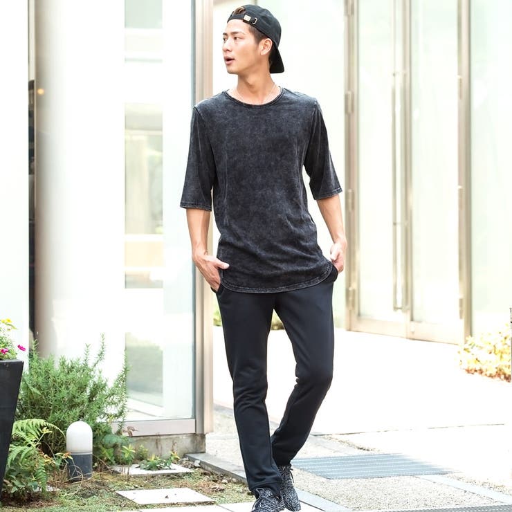◇パウダー加工ロング丈6分袖Tシャツ◇六分袖 Tシャツ メンズ[品番