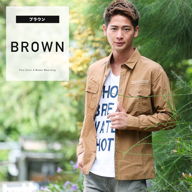 ◇ブロードミリタリーシャツ◇長袖シャツ シャツ メンズ[品番