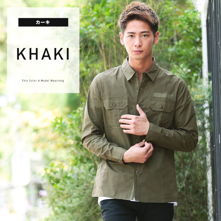 ◇ブロードミリタリーシャツ◇長袖シャツ シャツ メンズ[品番
