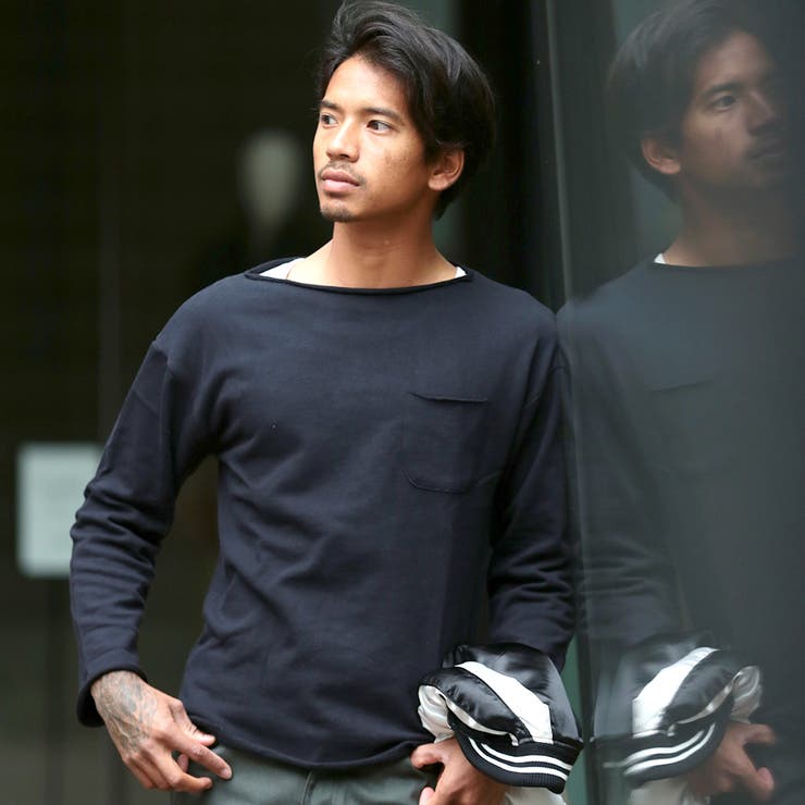 ◇裏毛カットオフバスクT◇ロンT メンズ Tシャツ[品番