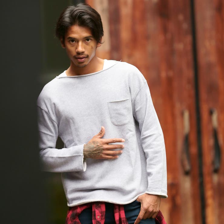 ◇裏毛カットオフバスクT◇ロンT メンズ Tシャツ[品番