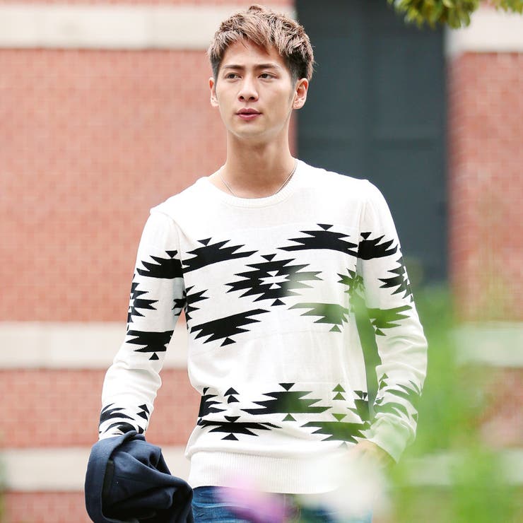 ◇ネイティブ柄ニット◇ニット セーター メンズ[品番：JG000009000