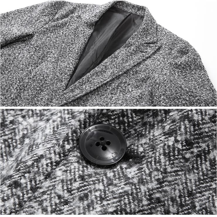 ◉美品◉noumi◉チェスターコート◉ツイード◉株式会社野海◉日本製◉グレー チェスターツィードグレンチェックコート【Made in Japan