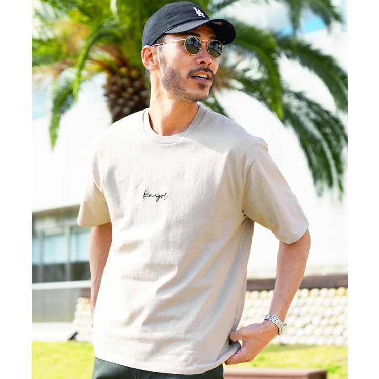 GOLDEN ロコ刺繍クルネックTシャツ 【関税込】 ◇KANGOL ブランド別注刺繍ロゴTシャツ◇Tシャツ クルーネック