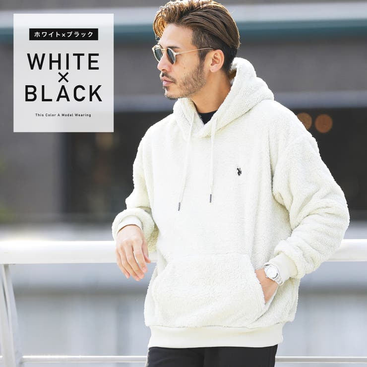 ホワイト×ブラック | US.POLO ASSN. ユーエスポロアッスン ボア パーカー メンズ 暖か | jiggysshopselect