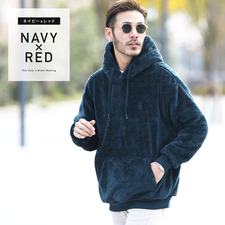 ネイビー×レッド | US.POLO ASSN. ユーエスポロアッスン ボア パーカー メンズ 暖か | jiggysshopselect