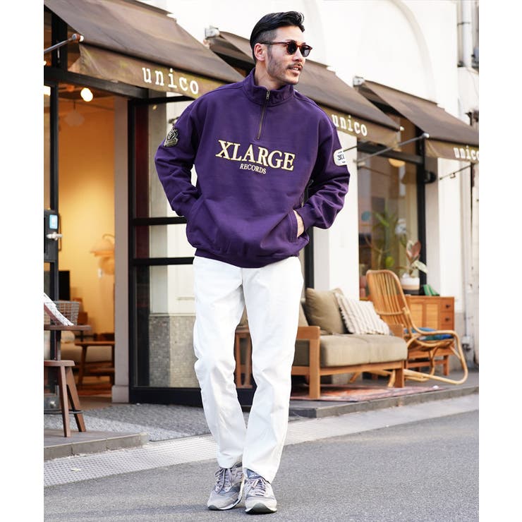 XLARGE 全2色 エクストララージ ハーフジップスウェット