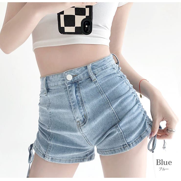ショートパンツ デニム ハイウエスト[品番：JCSW0001652