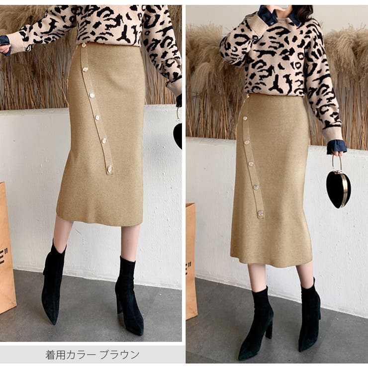 タイトスカート リブ ボタン | JOCOSA | 詳細画像15 