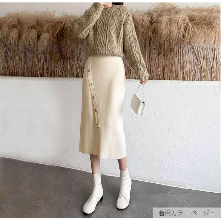 タイトスカート リブ ボタン | JOCOSA | 詳細画像16 