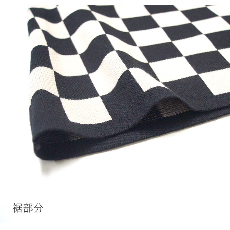 ニットスカート ブロックチェック柄 ミニスカート | JOCOSA | 詳細画像7 