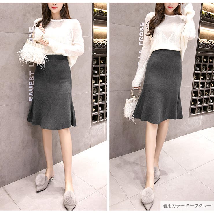 ニットスカート 膝丈 スリット | JOCOSA | 詳細画像20 