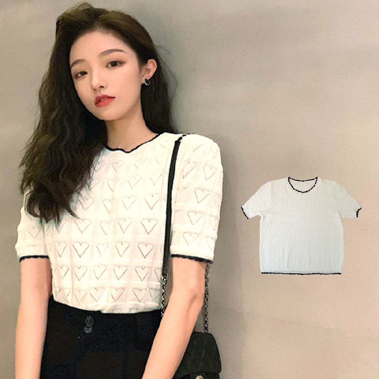 新品、ジバンシイロゴ半袖ニットトップス ニットトップス 半袖ニット 韓国ファッション[品番：JCSW0000762