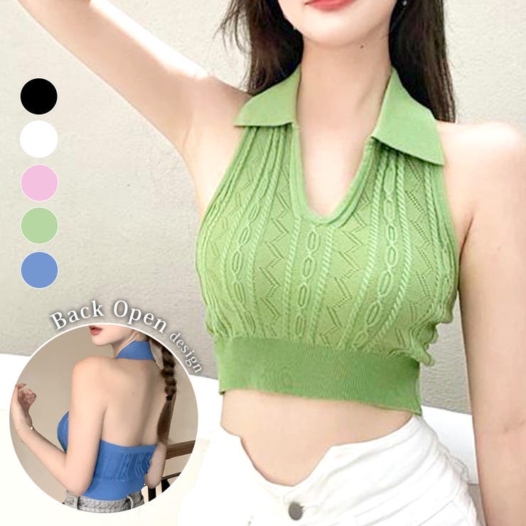 サマーニット ノースリーブ 襟 | JOCOSA | 詳細画像1 