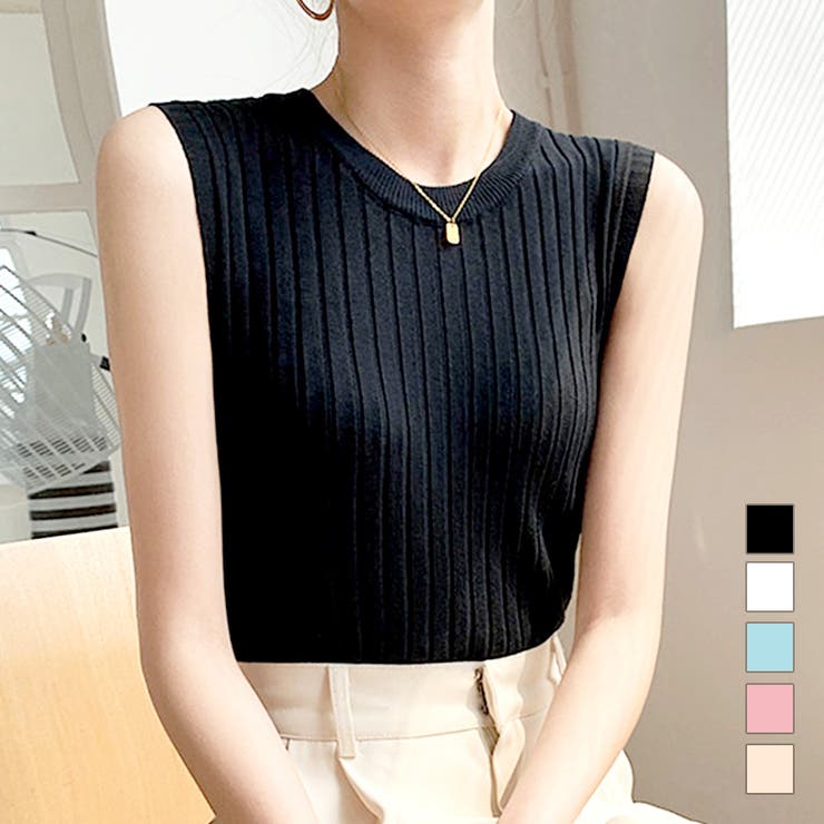 サマーニット リブ ノースリーブ | JOCOSA | 詳細画像1 