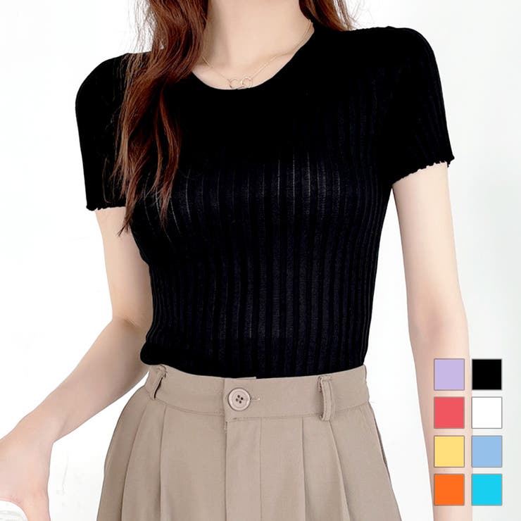 ニット リブ 半袖 | JOCOSA | 詳細画像1 