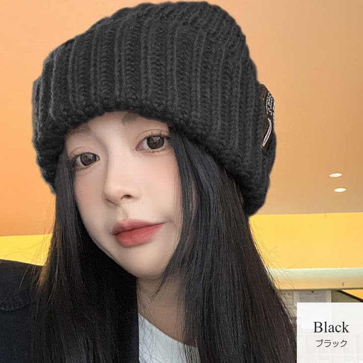 ブラック | ニット帽 厚手 リブニット | JOCOSA