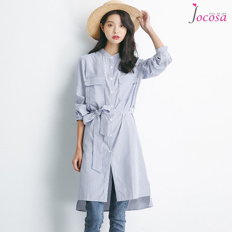 シャツワンピース レディース ストライプ 品番 Jcsw Jocosa ジョコサ のレディースファッション通販 Shoplist ショップリスト
