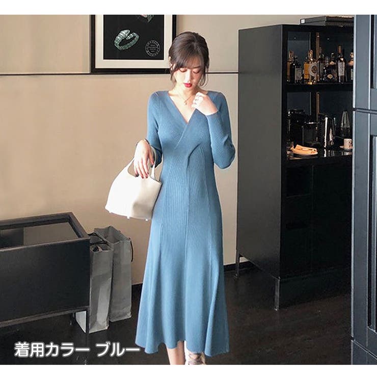 ★JIGOTT★ワイドカラーダブルフレアワンピース ☆JIGOTT☆ワイドカラーダブルフレアワンピース (JIGOTT