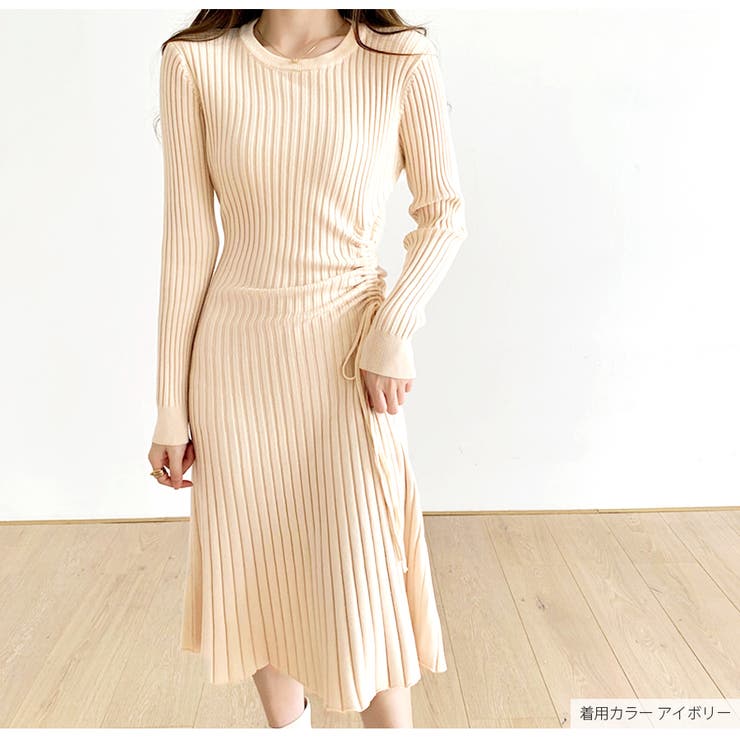 ニットワンピース リブ ギャザー | JOCOSA | 詳細画像2 