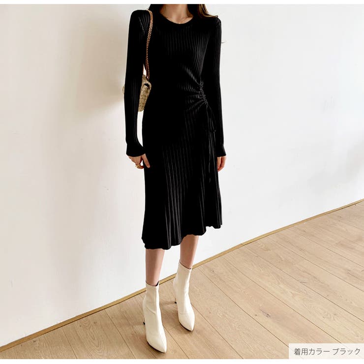 ニットワンピース リブ ギャザー | JOCOSA | 詳細画像14 