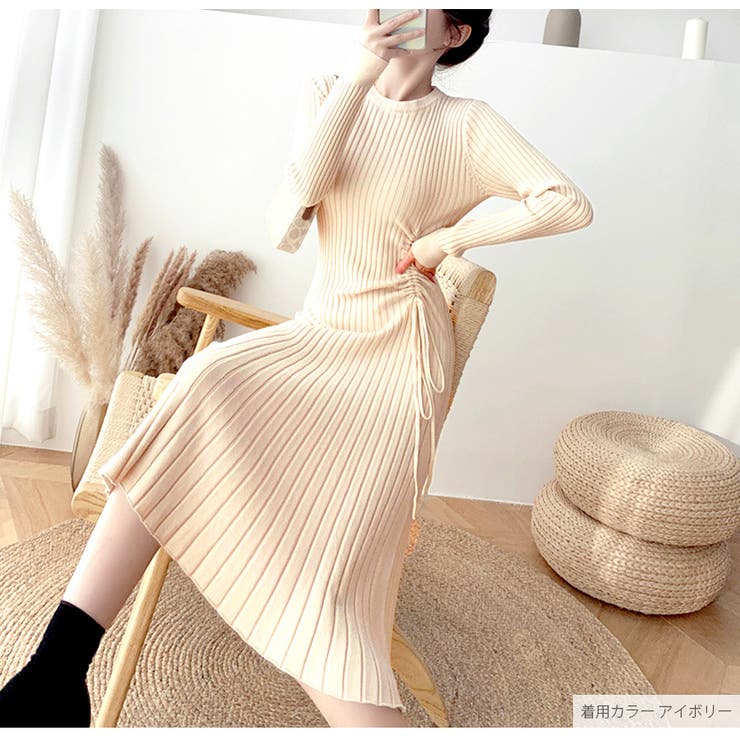 ニットワンピース リブ ギャザー | JOCOSA | 詳細画像24 