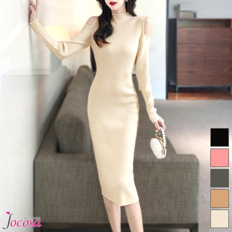 ニットワンピース 肩出し 長袖 品番 Jcsw Jocosa ジョコサ のレディースファッション通販 Shoplist ショップリスト