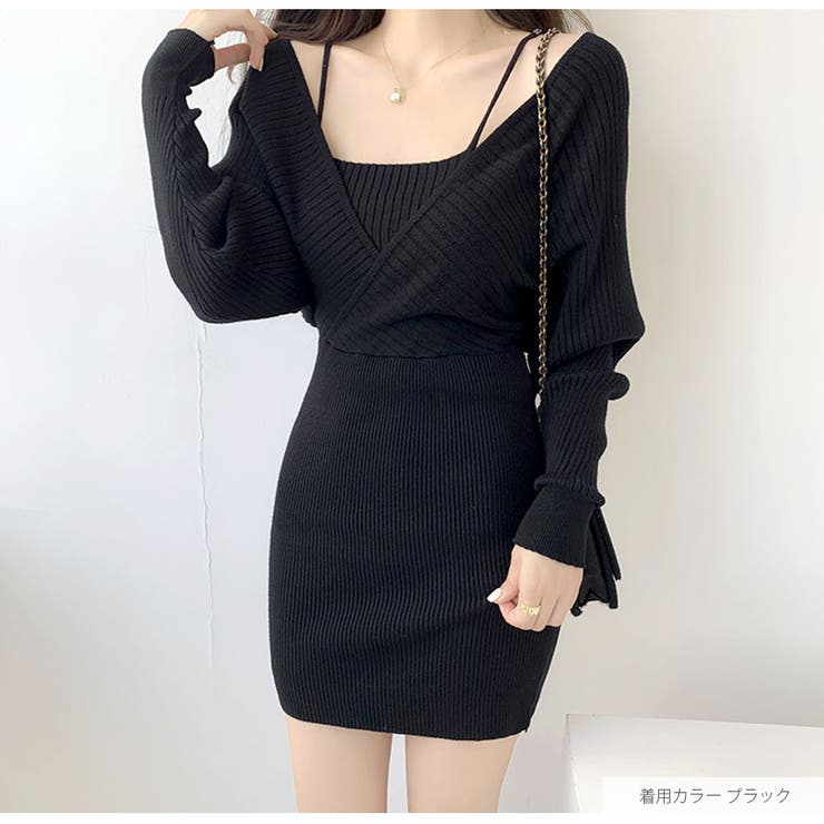 ニットワンピース レイヤード風 長袖 | JOCOSA | 詳細画像18 