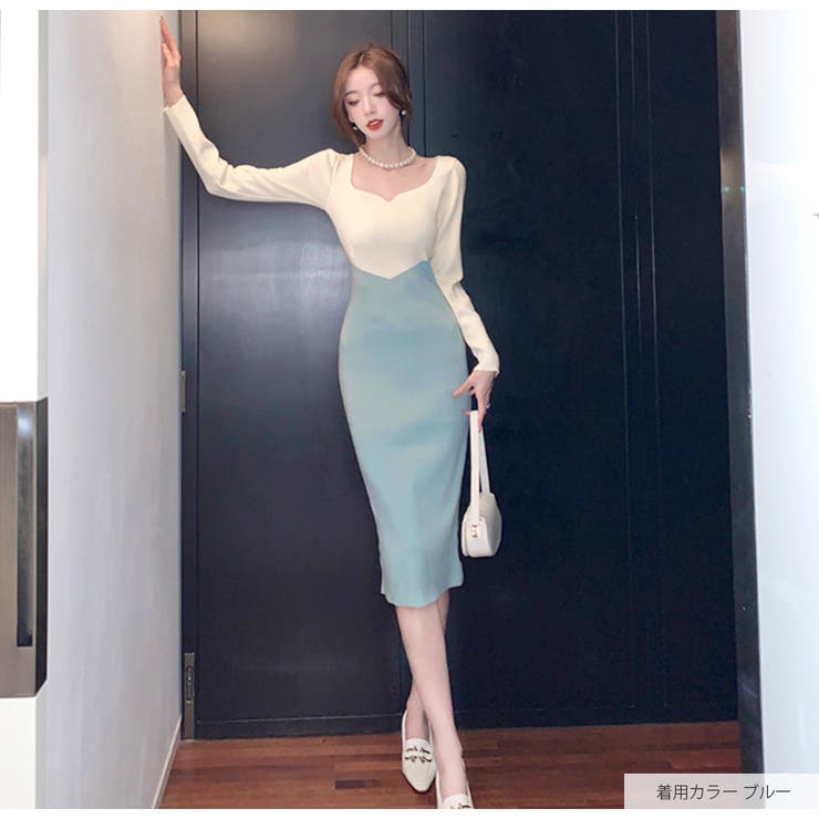 ニットワンピース タイト バイカラー | JOCOSA | 詳細画像17 