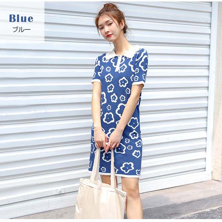 花柄ワンピース 半袖 ニットワンピース 品番 Jcsw Jocosa ジョコサ のレディースファッション通販 Shoplist ショップリスト