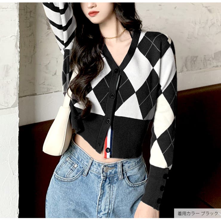 カーディガン ボタン アーガイルチェック | JOCOSA | 詳細画像16 