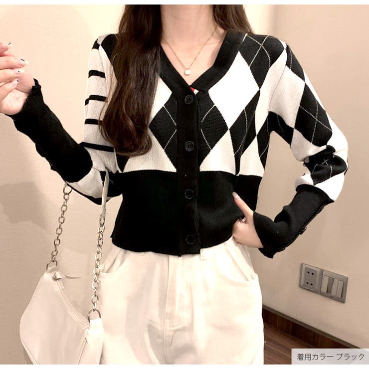 カーディガン ボタン アーガイルチェック | JOCOSA | 詳細画像18 