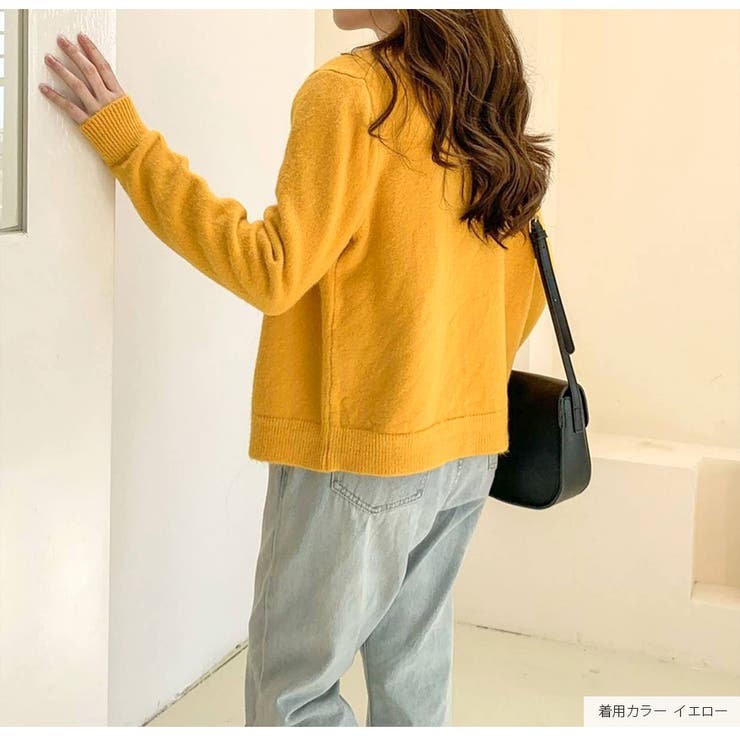 ニットカーディガン 長袖 ノーカラー[品番：JCSW0001593]｜JOCOSA