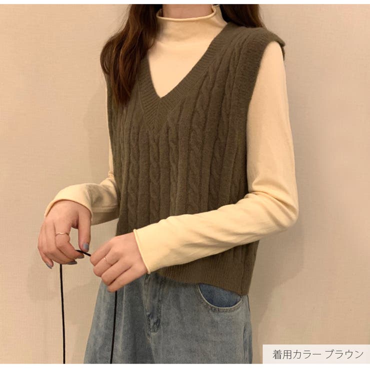 ♡購入者さま♡慈雨トップス　ニットベスト ニットベスト トップス Vネック[品番：JCSW0000803]｜JOCOSA（ジョコサ