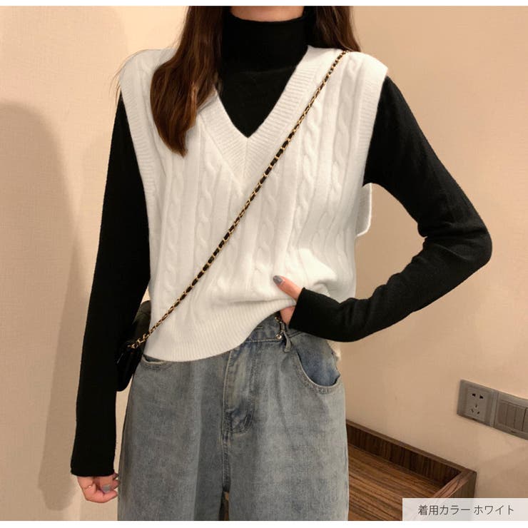 ♡購入者さま♡慈雨トップス　ニットベスト ニットベスト トップス Vネック[品番：JCSW0000803]｜JOCOSA（ジョコサ