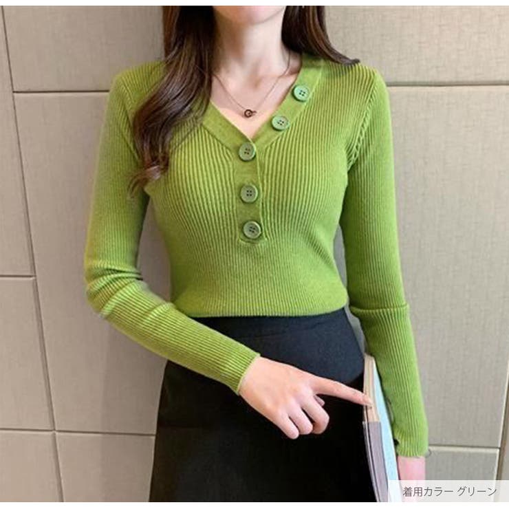 ニットトップス 長袖 Vネック | JOCOSA | 詳細画像14 