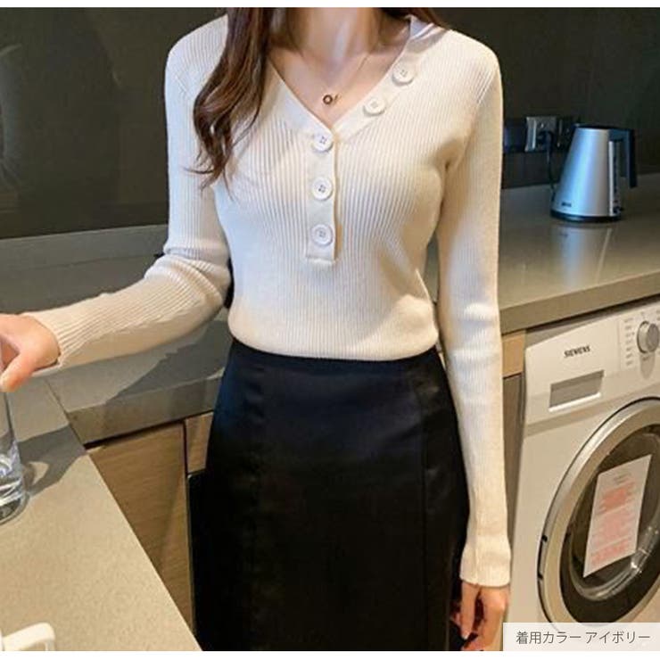 ニットトップス 長袖 Vネック | JOCOSA | 詳細画像21 