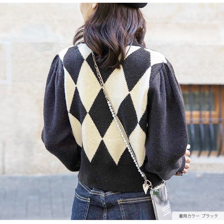 ニット ダイヤ柄 トップス[品番：JCSW0000888]｜JOCOSA（ジョコサ）の