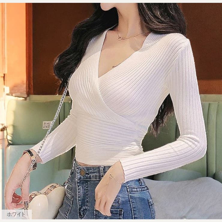 ニットトップス カシュクール風 Vネック | JOCOSA | 詳細画像10 