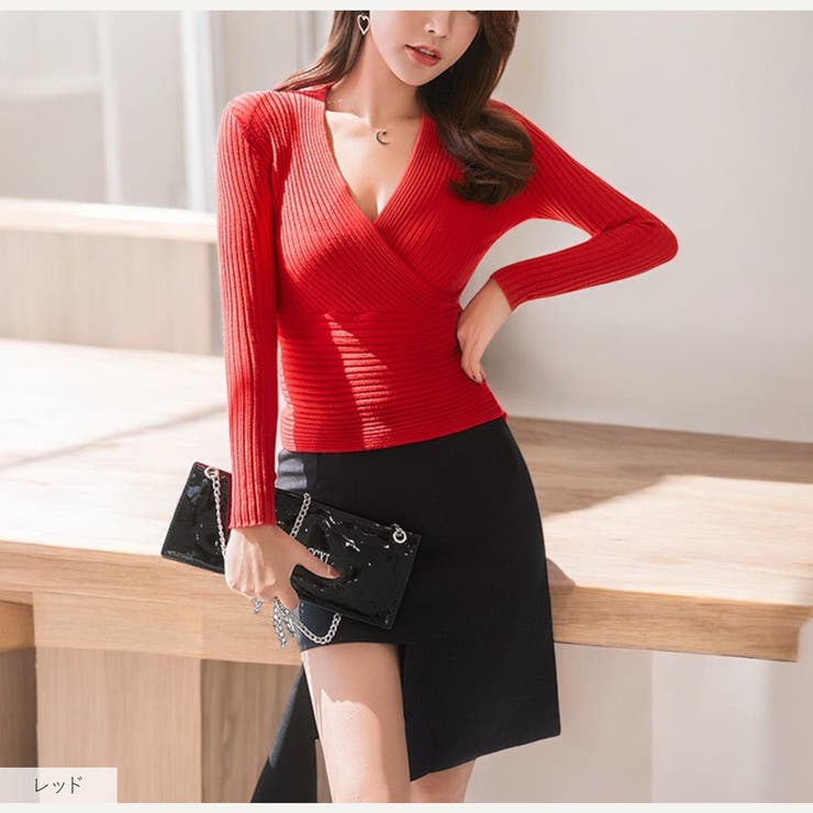 ニットトップス カシュクール風 Vネック | JOCOSA | 詳細画像12 