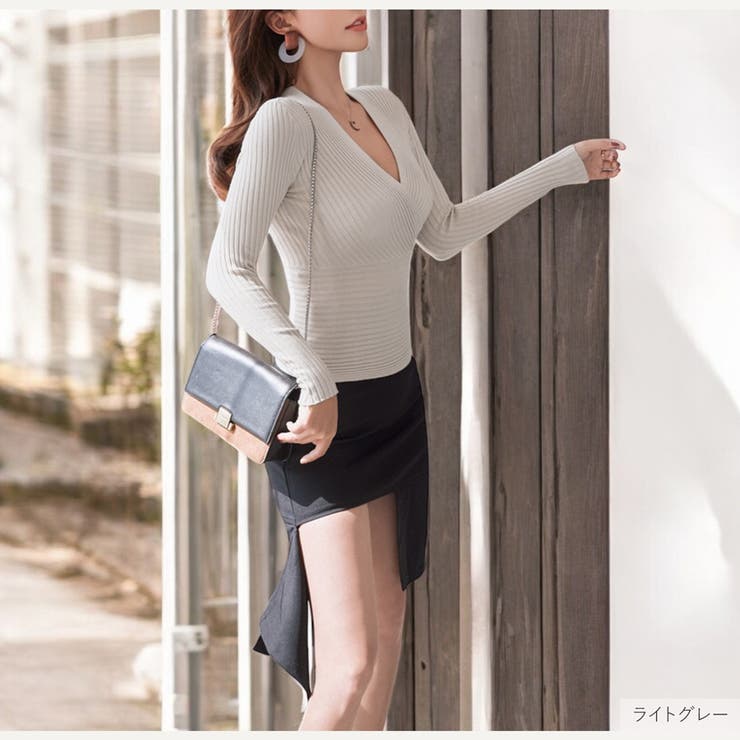 ニットトップス カシュクール風 Vネック | JOCOSA | 詳細画像13 