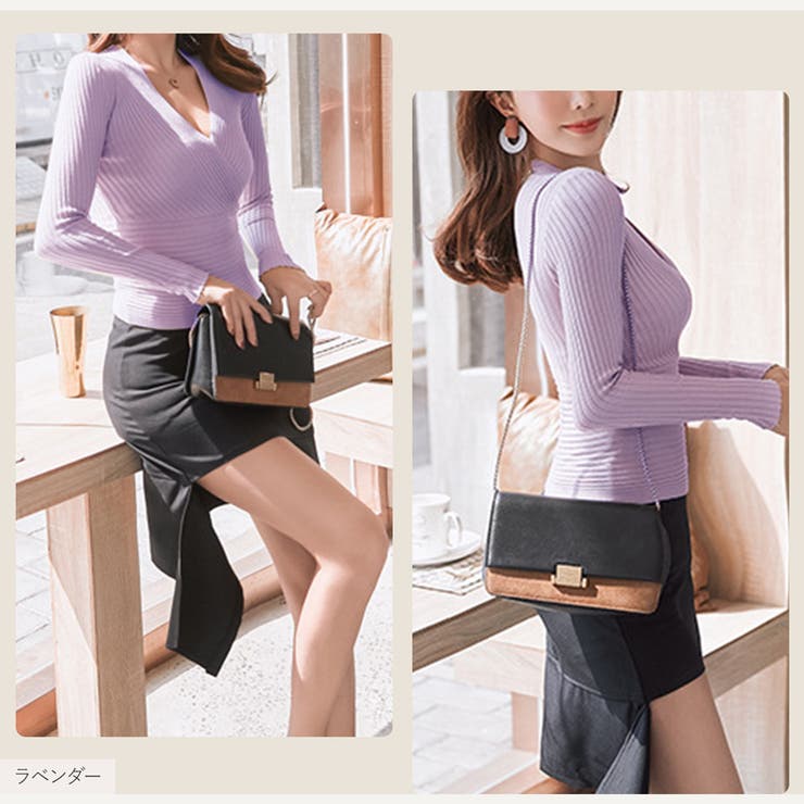 ニットトップス カシュクール風 Vネック | JOCOSA | 詳細画像14 