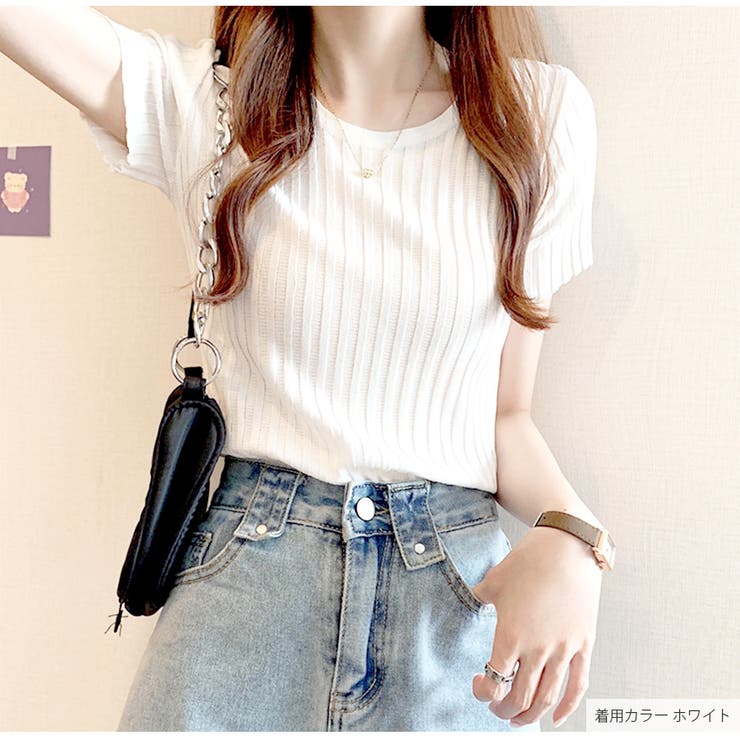 CFCLホワイトリブ編み半袖ニット Chico ニット リボンフェザー半袖ニット レディース : ZOZOTOWN Yahoo