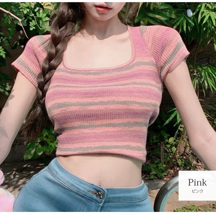 ピンク | ニット ショート丈 トップス | JOCOSA