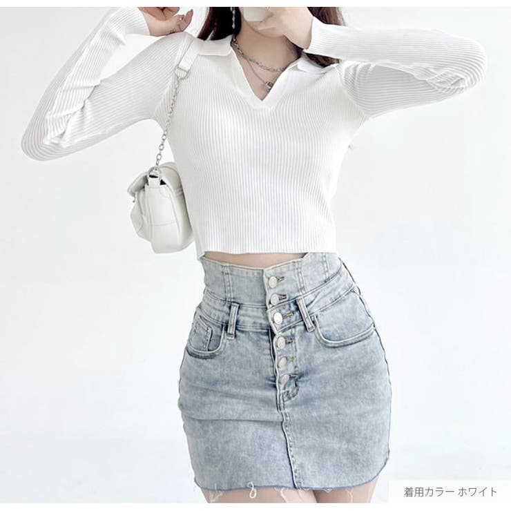 ニット トップス 襟付きVネック[品番：JCSW0001543]｜JOCOSA（ジョコサ