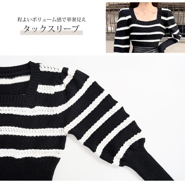 ニット スクエアネック ボーダー | JOCOSA | 詳細画像8 