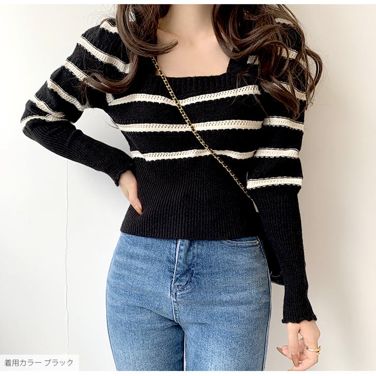 ニット スクエアネック ボーダー | JOCOSA | 詳細画像16 