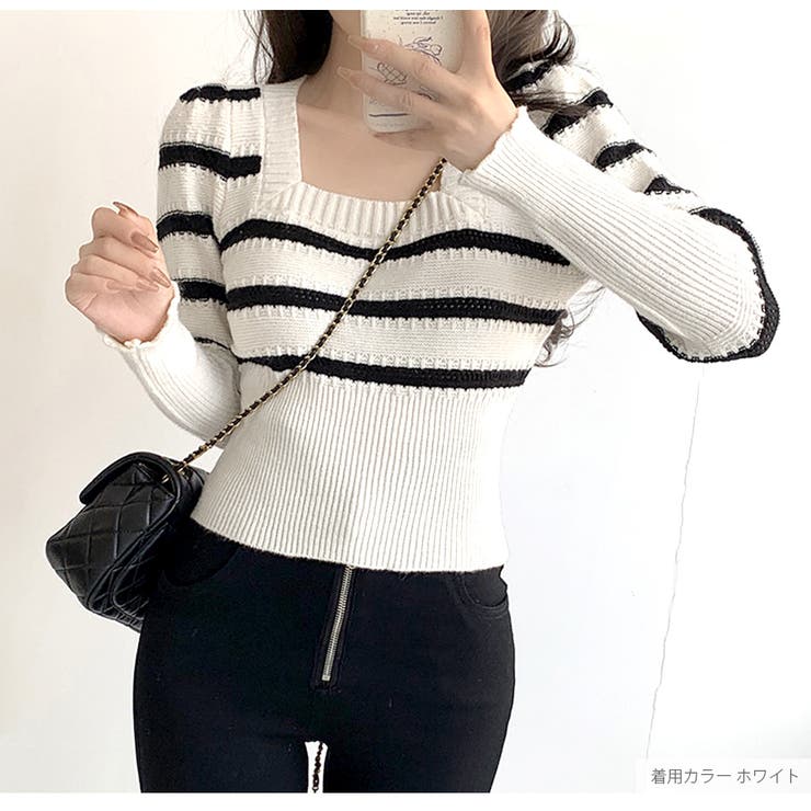 ニット スクエアネック ボーダー | JOCOSA | 詳細画像21 