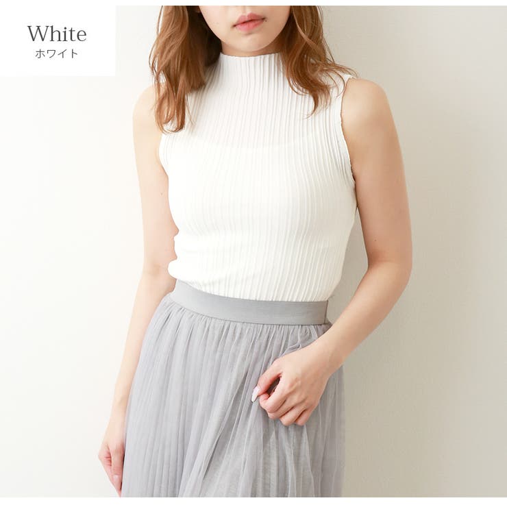 ホワイト | ノースリーブ トップス 薄手 | JOCOSA