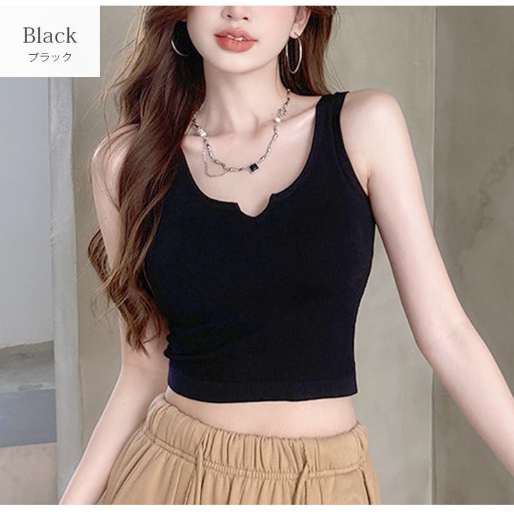 ブラック | キャミソール カップ付き タンクトップ | JOCOSA